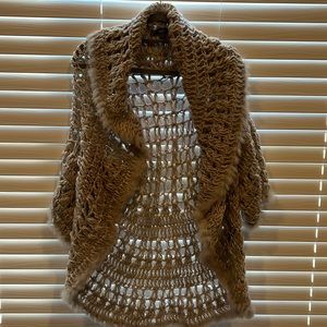 Crocheted, cardigan, light, beige size large/extra large